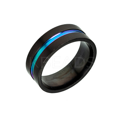 316L Surgical Stainless Steel Wide Band Finger Rings RJEW-T005-10-02-1