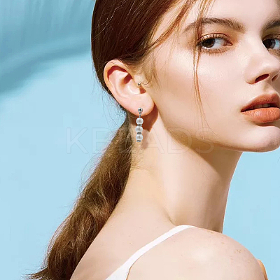 12Pcs 3 Styles Sterling Silver Round Ball Stud Earring Findings FIND-BBC0004-60-1