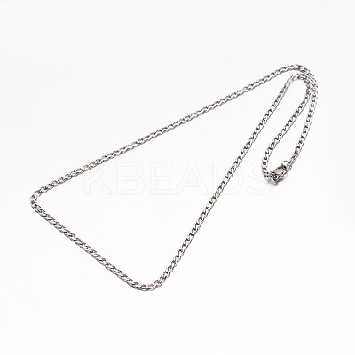 Tarnish Resistant Boy's 304 Stainless Steel Curb Chain Necklaces NJEW-E026-13P-1