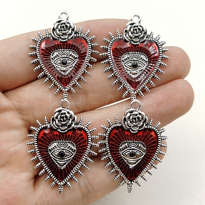 Gothic Style Alloy Resin Pendants X-PW-WGE8991-01-1