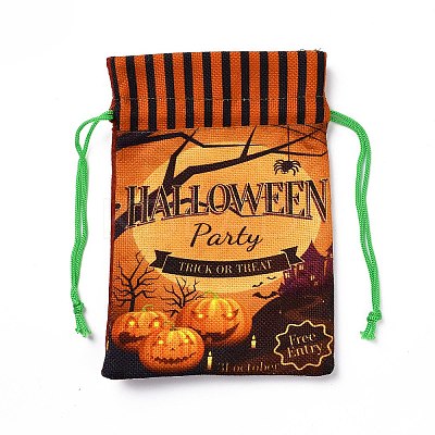 Halloween Cotton Cloth Storage Pouches ABAG-A005-01B-1