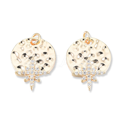 Brass Pave Clear Cubic Zirconia Pendants KK-N232-462-1