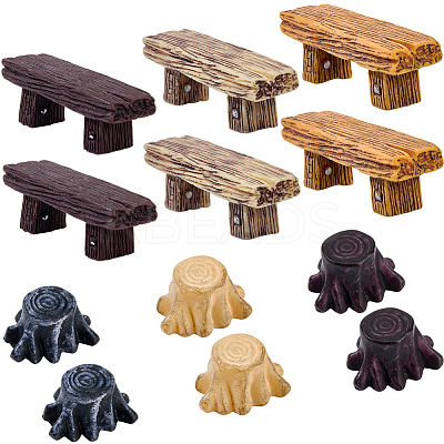 12Pcs 2 Styles Resin Benches DJEW-GF0001-81-1