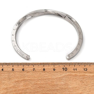 304 Stainless Steel Cuff Bangles for Men Women BJEW-D361-04P-1