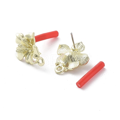 Rack Plating Golden Alloy Stud Earring Findings EJEW-B036-01G-08-1