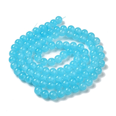 Baking Paint Imitation Jade Glass Round Bead Strands DGLA-Q021-8mm-06-1