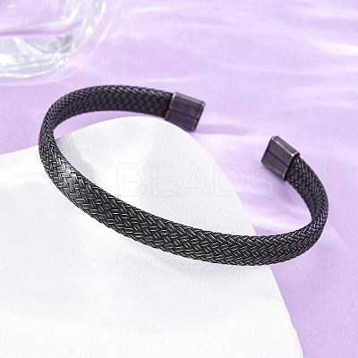 316 Surgical Stainless Steel Cuff Bangles for Men BJEW-P319-05B-B-1