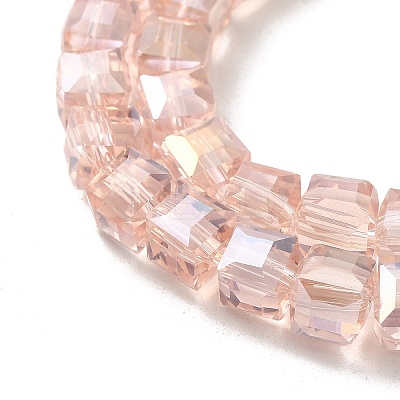 Electroplate Glass Beads Strands EGLA-D018-6x6mm-32-1