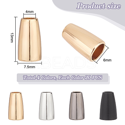 80Pcs 4 Colors Alloy Cord Ends FIND-PH0017-89-1