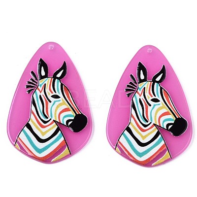 Translucent Cellulose Acetate(Resin) Pendants KY-T040-34E-1