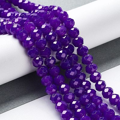 Baking Paint Imitation Jade Glass Bead Strands DGLA-A034-J8MM-A27-1