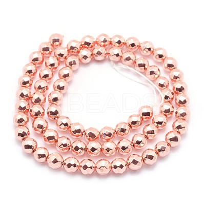 Electroplate Non-magnetic Synthetic Hematite Beads Strands G-L485-03B-RG-1