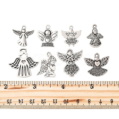 48Pcs 8 Styles Tibetan Style Alloy Pendants TIBE-FP0001-11-1