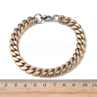 201/304 Stainless Steel Cuban Link Chains Bracelets for Unisex BJEW-F522-04G-1