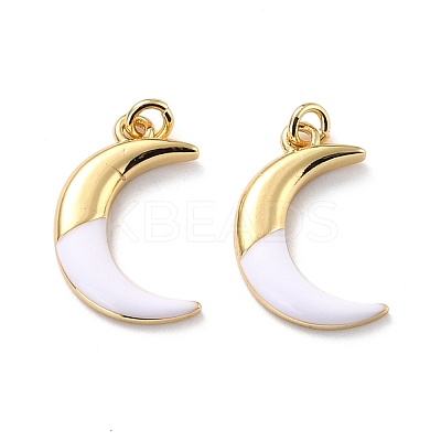 Eco-friendly Brass Enamel Pendants KK-D066-14G-RS-1