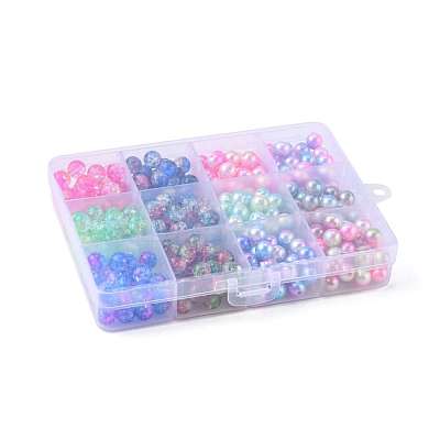 360Pcs 12 Style Rainbow ABS Plastic Imitation Pearl Beads OACR-YW0001-02-1