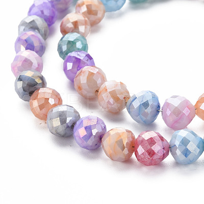 Opaque Baking Paint Crackle Glass Beads Strands EGLA-S174-19I-1