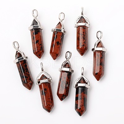 Synthetic Mahogany Obsidian Pointed Pendants G-F295-03F-1