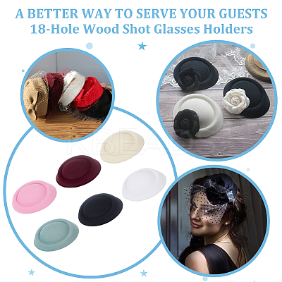 6Pcs 6 Colors Cloth Flat Round Fascinator Hat Base for Millinery AJEW-NB0005-57-1