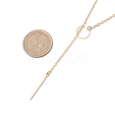 2Pcs 2 Colors 304 Stainless Steel & Brass Cable Chain Lariat Necklaces Sets NJEW-JN05147-1