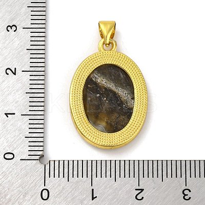 Natural Black Lip Shell Carved Nine Tailed Fox Pendants KK-D537-06G-03-1