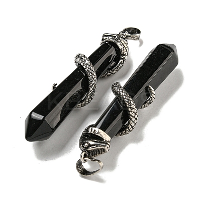 Natural Obsidian Pointed Big Pendants G-F766-07AS-08-1