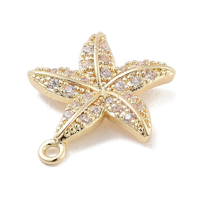 Brass Pave Clear Cubic Zirconia Pendants LS-KK-Z061-09G-01-1