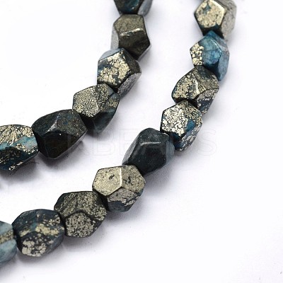 Dyed Natural Pyrite Beads Strands G-F582-D05-1