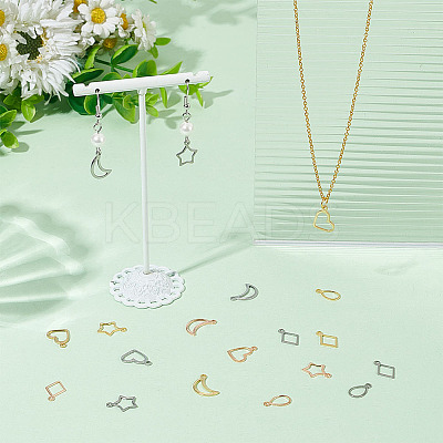 150Pcs 15 Styles 304 Stainless Steel Open Pendants STAS-WR0001-19A-1