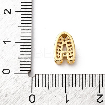 Brass Micro Pave Cubic Zirconia Beads KK-F895-19G-1