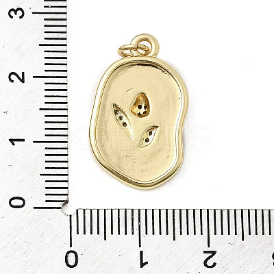 Brass Enamel Pendants KK-K302-14G-1