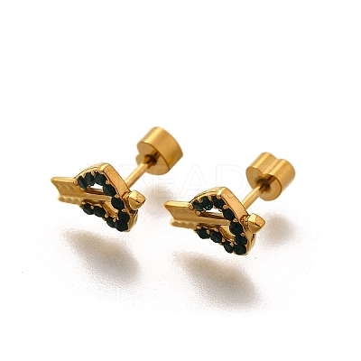 Ion Plating(IP) 304 Stainless Steel Heart Stud Earring EJEW-A118-18G-01-1