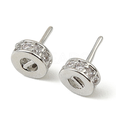 Brass Micro Pave Clear Cubic Zirconia Peg Bails KK-C107-12P-1