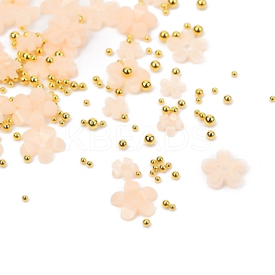Flower Plastic Cabochons Nail MRMJ-I001-03G-1