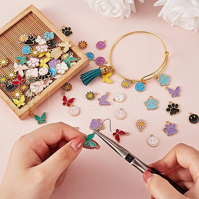 80Pcs 20 Style Alloy Enamel Pendants FIND-SZ0002-31-1