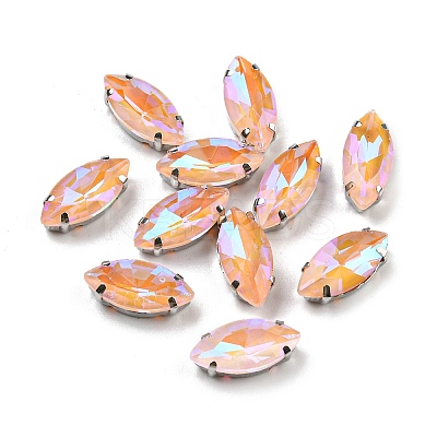 Mocha Fluorescent(MI) Horse Eye Sew on Rhinestone GGLA-R043-01B-P03-1