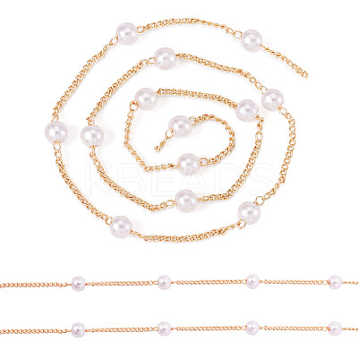 DIY Plastic Pearl Beaded Chains Bracelet Necklace Making Kit DIY-TA0009-70-1