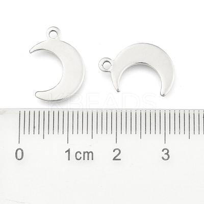 Non-Tarnish Crescent Moon Stainless Steel Charms Pendants X-STAS-Q168-06-1
