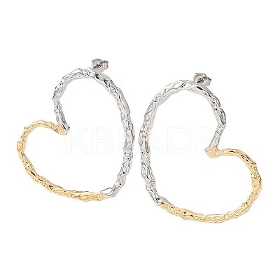 Hollow Heart 316 Stainless Steel Stud Earrings EJEW-Z160-01GP-1