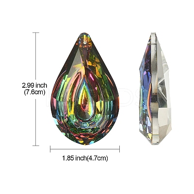 Electroplated K9 Glass Big Pendants EGLA-YW0003-01-1