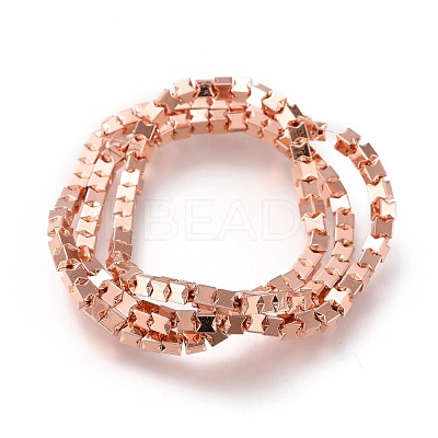 Electroplated Non-magnetic Synthetic Hematite Beads Strands G-M359-04RG-1