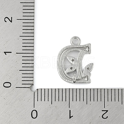 Brass Crystal Rhinestone Letter Links Connector Charms KK-S395-06P-D-1