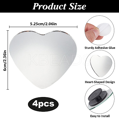 Glass Heart Shaped Blind Spot Mirrors for Cars FIND-WH0816-018P-1