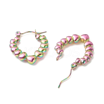 Ion Plating(IP) 304 Stainless Steel Chunky Teardrop Hoop Earrings for Women EJEW-K242-04MC-1