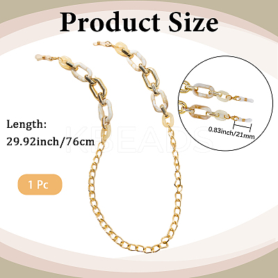 1Pc Acrylic with Alloy Oval Link Chains Neck Strap for Eyeglasses AJEW-CN0003-60A-1