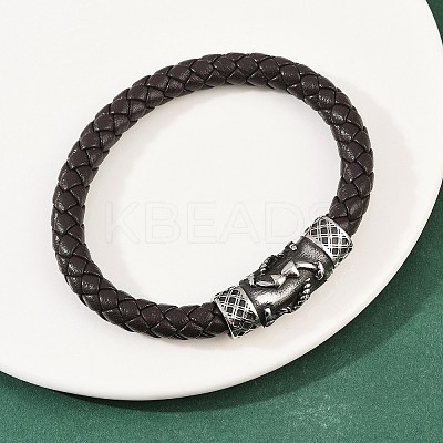 Braided Microfiber Leather Bracelets for Men Women BJEW-H631-01AS-02-1