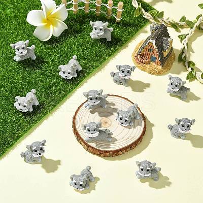 20Pcs 4 Styles Mini Resin Dog Ornaments RESI-CJ0004-85-1