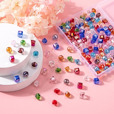 150Pcs 3 Style Electroplate Glass Beads Strands EGLA-YW0001-38-1