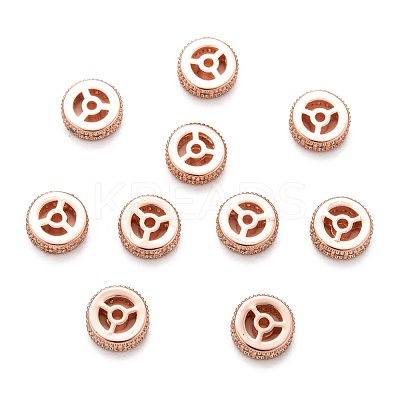 Brass Cubic Zirconia Beads ZIRC-F001-111RG-1
