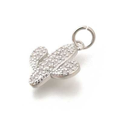 Brass Micro Pave Clear Cubic Zirconia Pendants KK-L225-032P-1